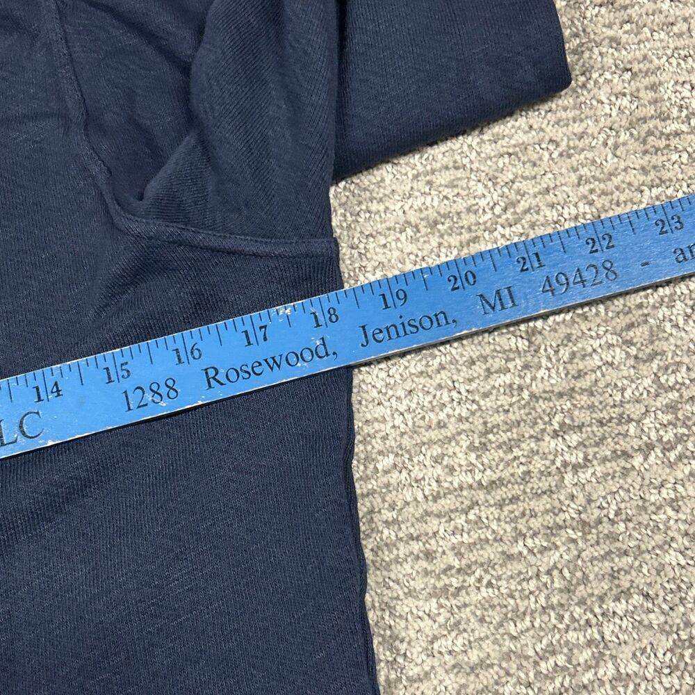 Ulla Johnson Alair Crewneck Washed Fleece Sculpted Sleeve Navy Medium **HOLE* - Picture 12 of 15